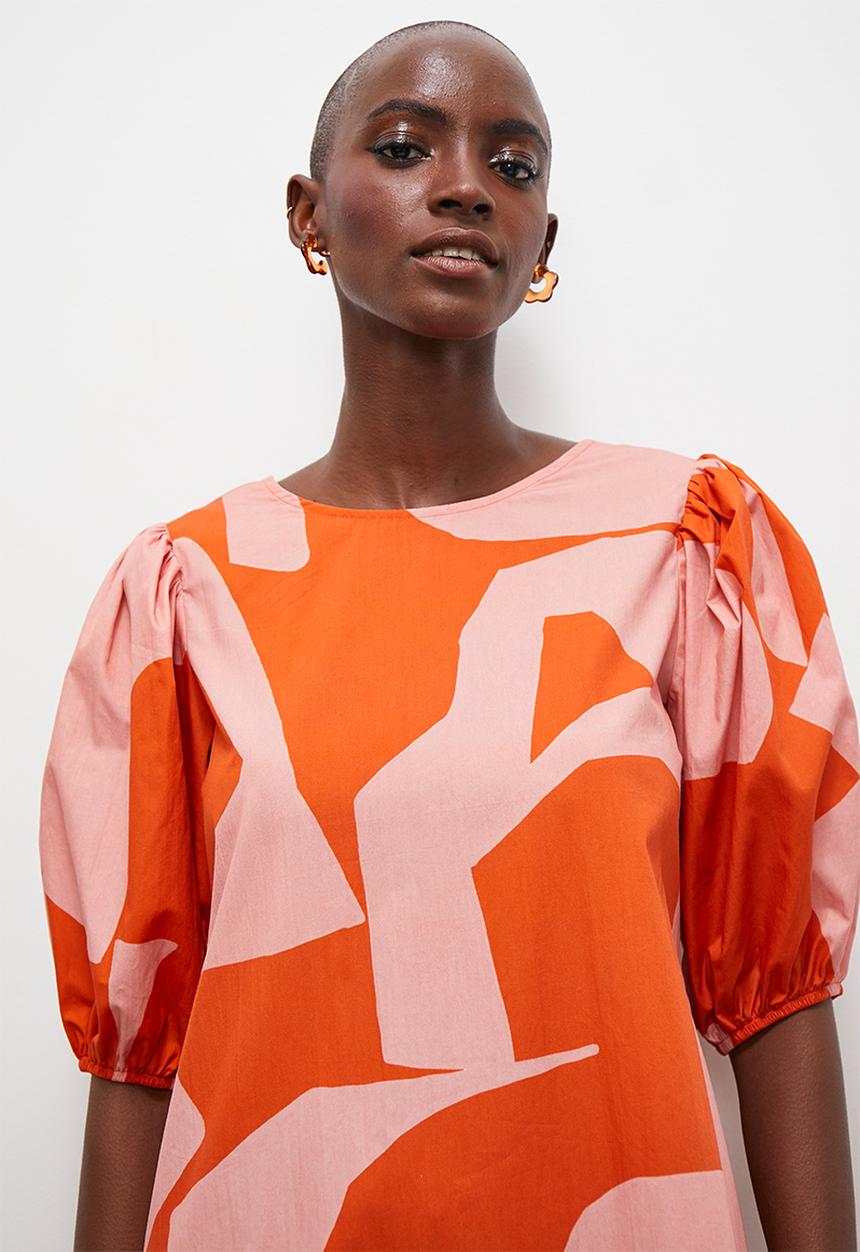 Superbalist - Puff sleeve midi dress - orange