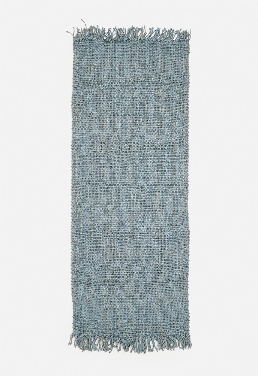 Sixth Floor - Woven jute runner - blue
