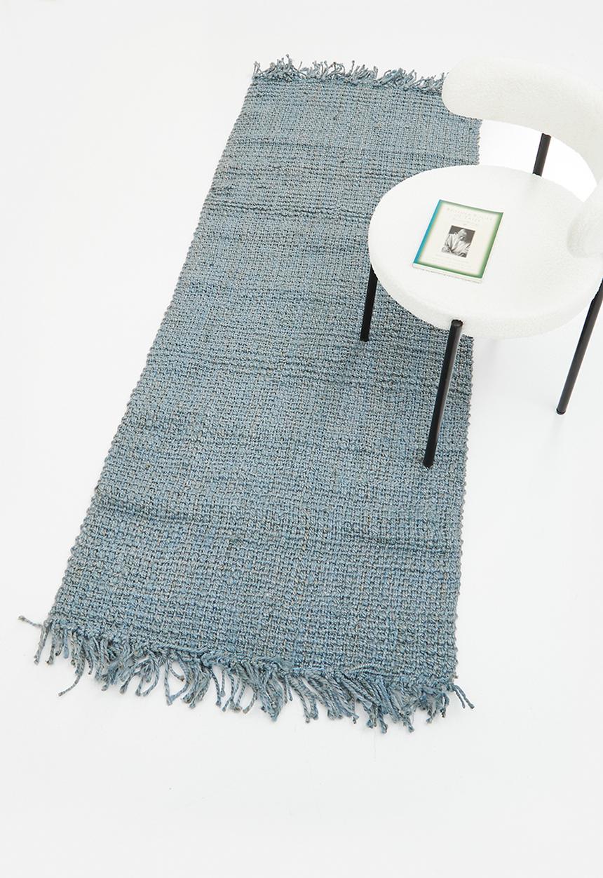 Sixth Floor - Woven jute runner - blue