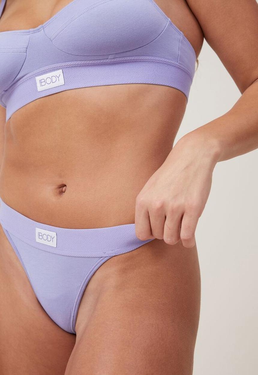 Cotton On - Organic cotton tanga g-string brief - lavender