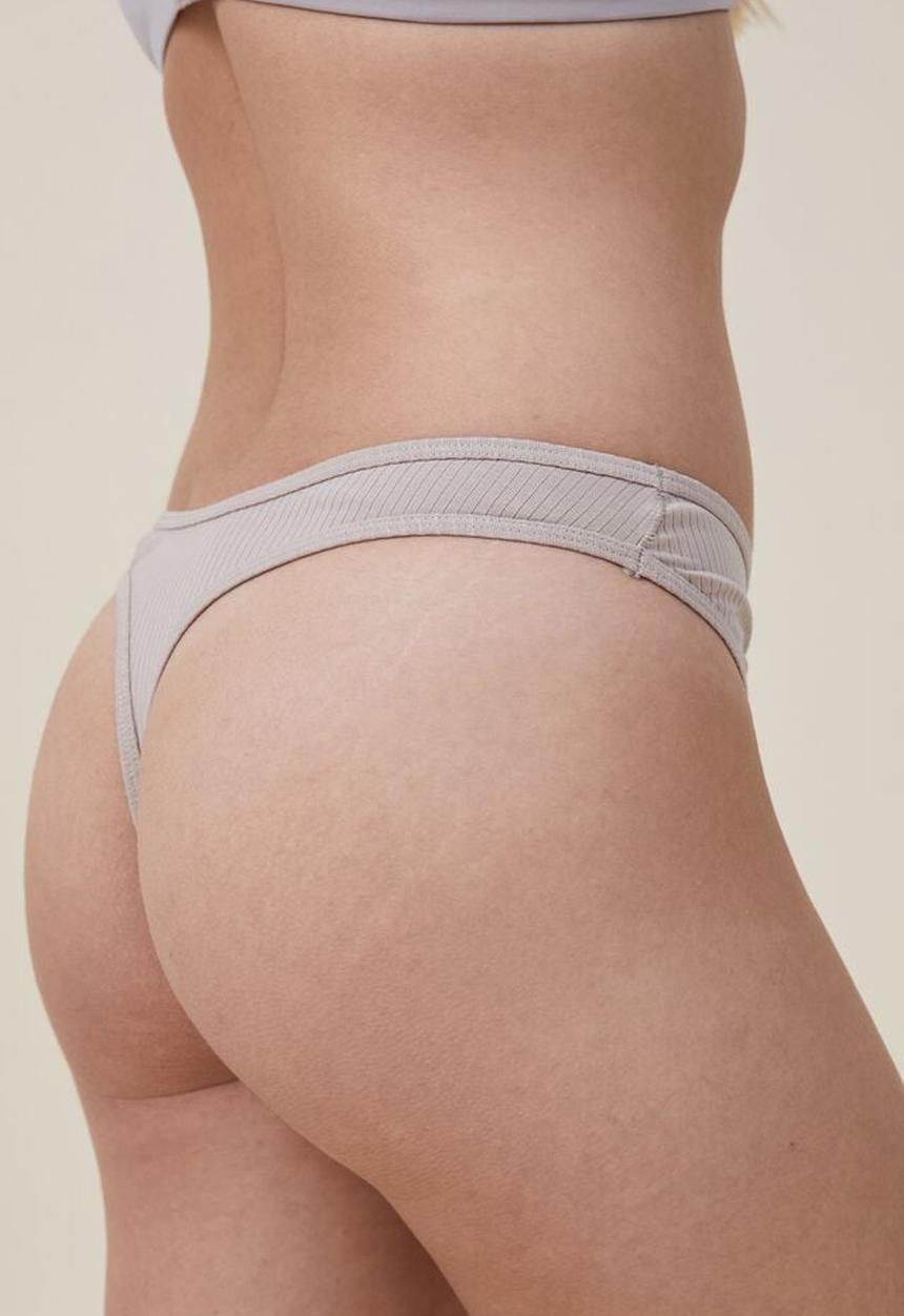 Cotton On - Organic cotton rib g string - white pepper