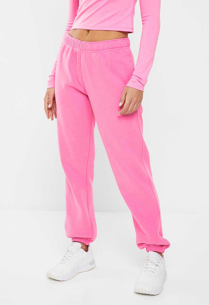 Cotton On - Plush gym track pant - strawberry pink
