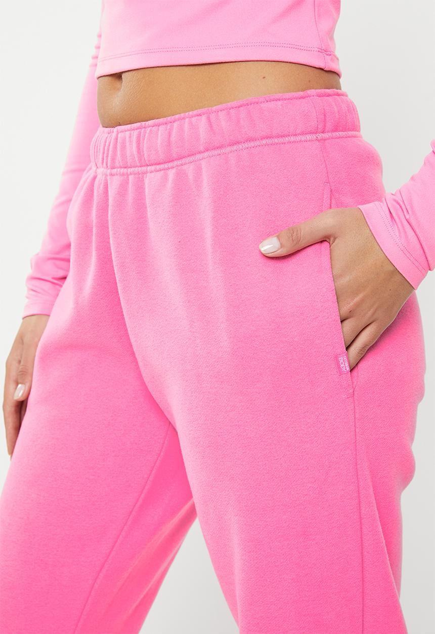 Cotton On - Plush gym track pant - strawberry pink