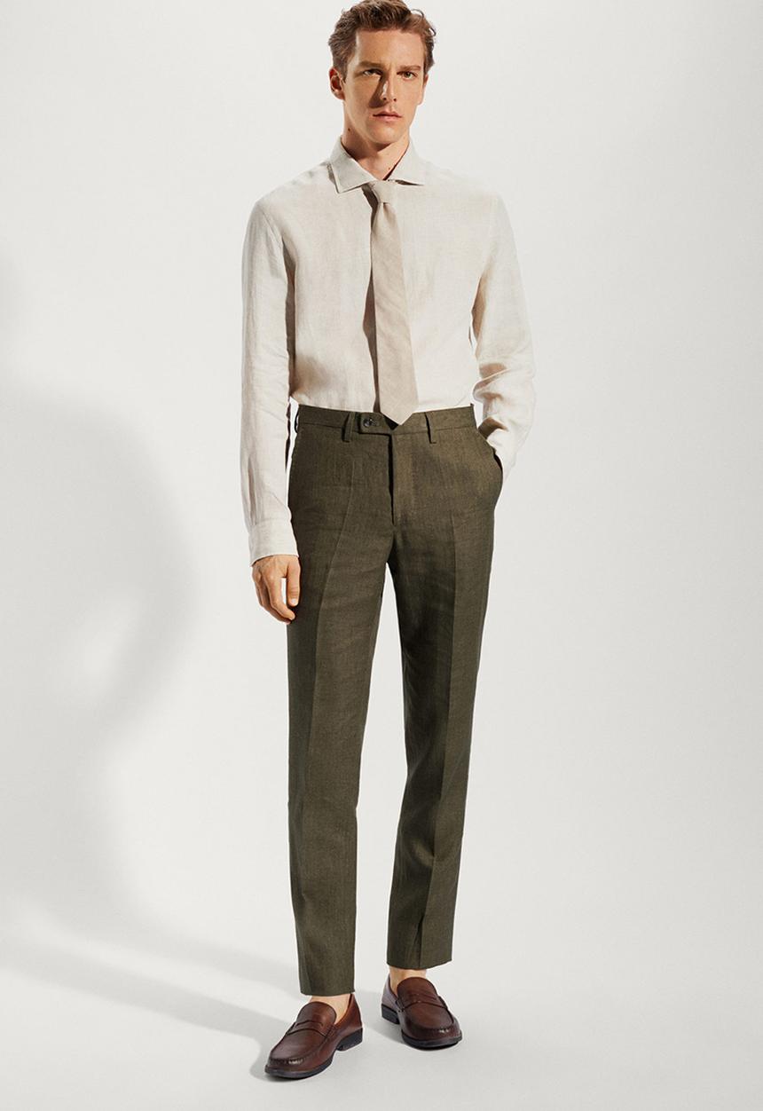MANGO - Trousers florida - green
