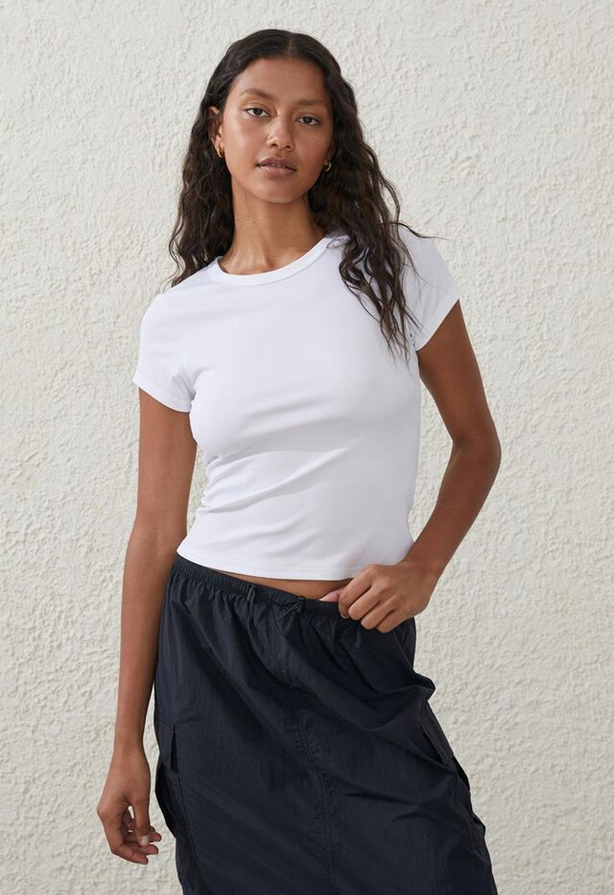 Cotton On - Active rib gym tshirt - white