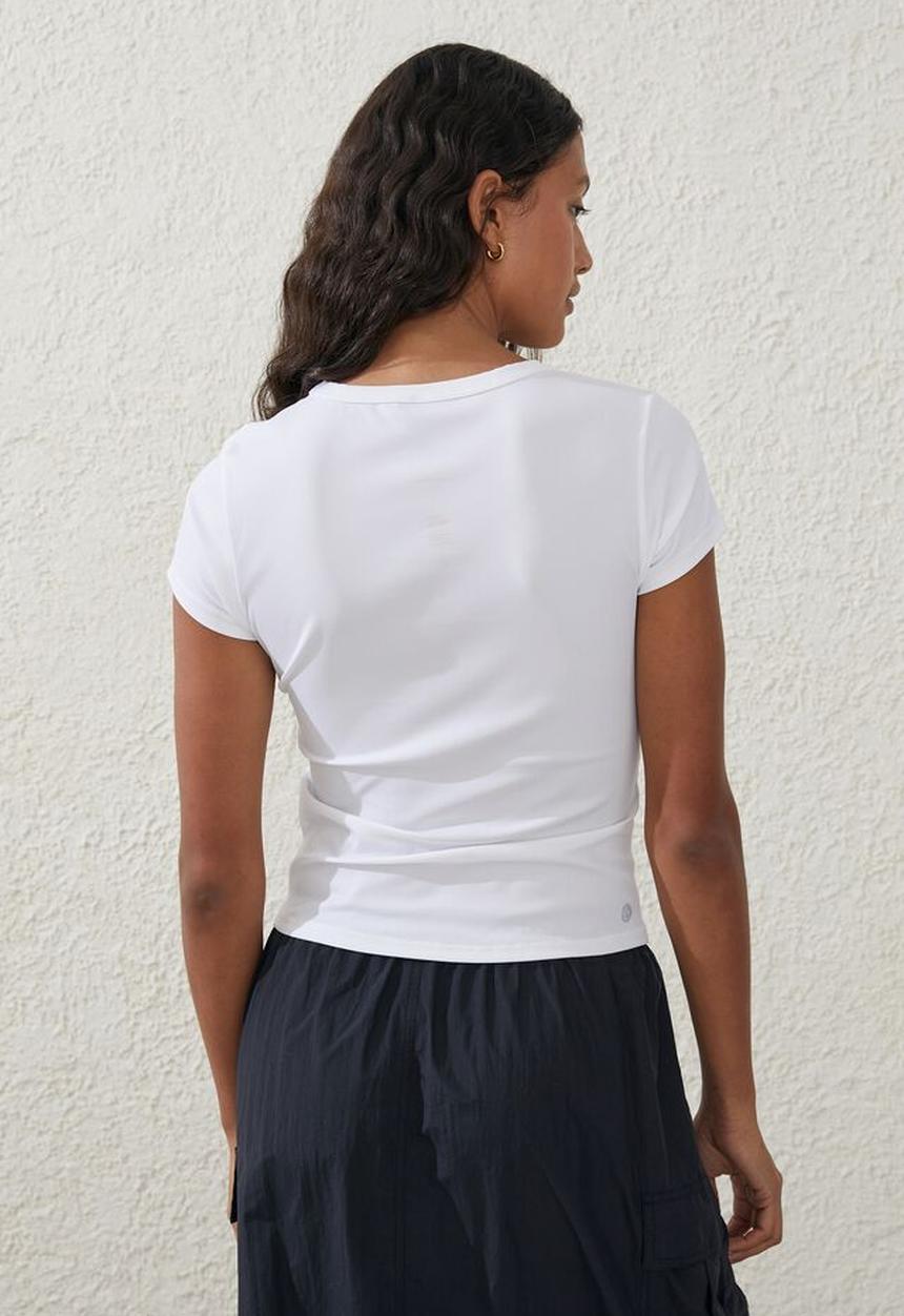 Cotton On - Active rib gym tshirt - white