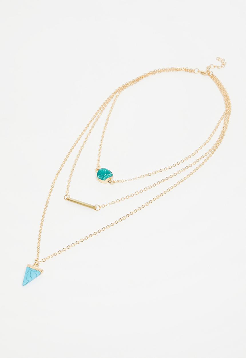 Superbalist - Olivia layered necklace - gold & blue