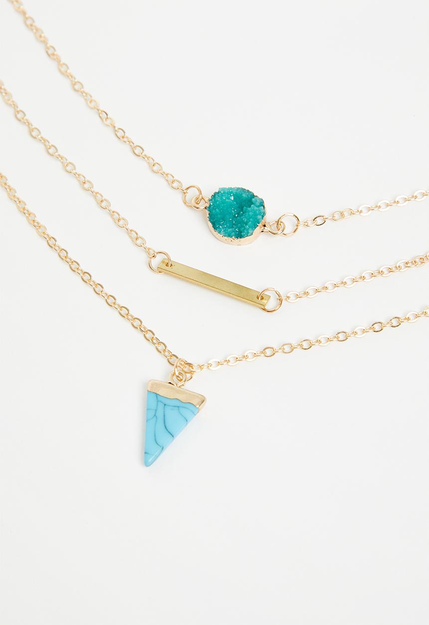 Superbalist - Olivia layered necklace - gold & blue
