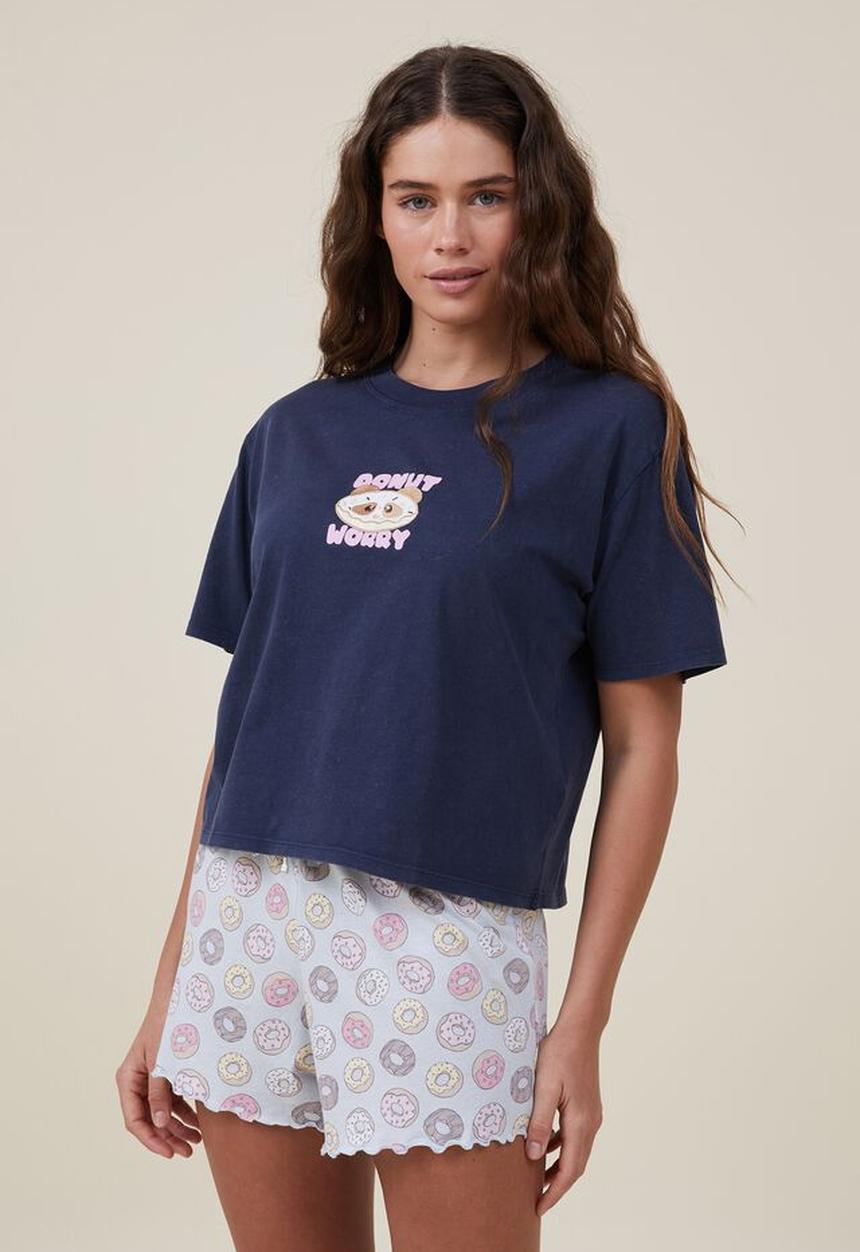 Cotton On - Body jersey sleep short - donut yardage