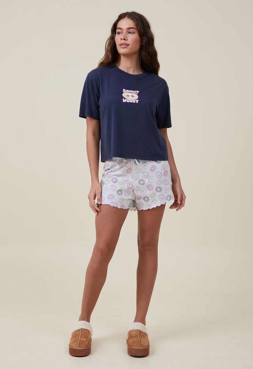 Cotton On - Body jersey sleep short - donut yardage