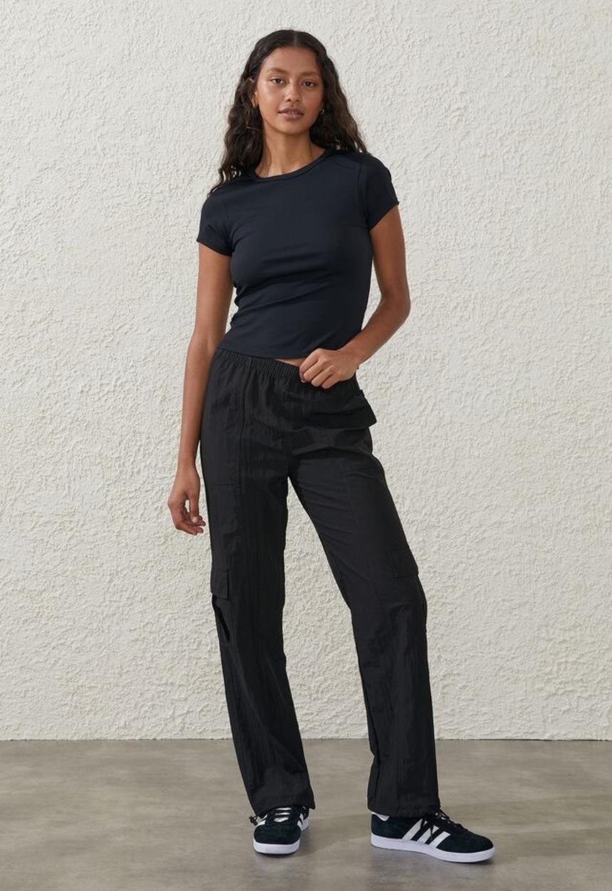 Cotton On - Active rib gym tshirt - black