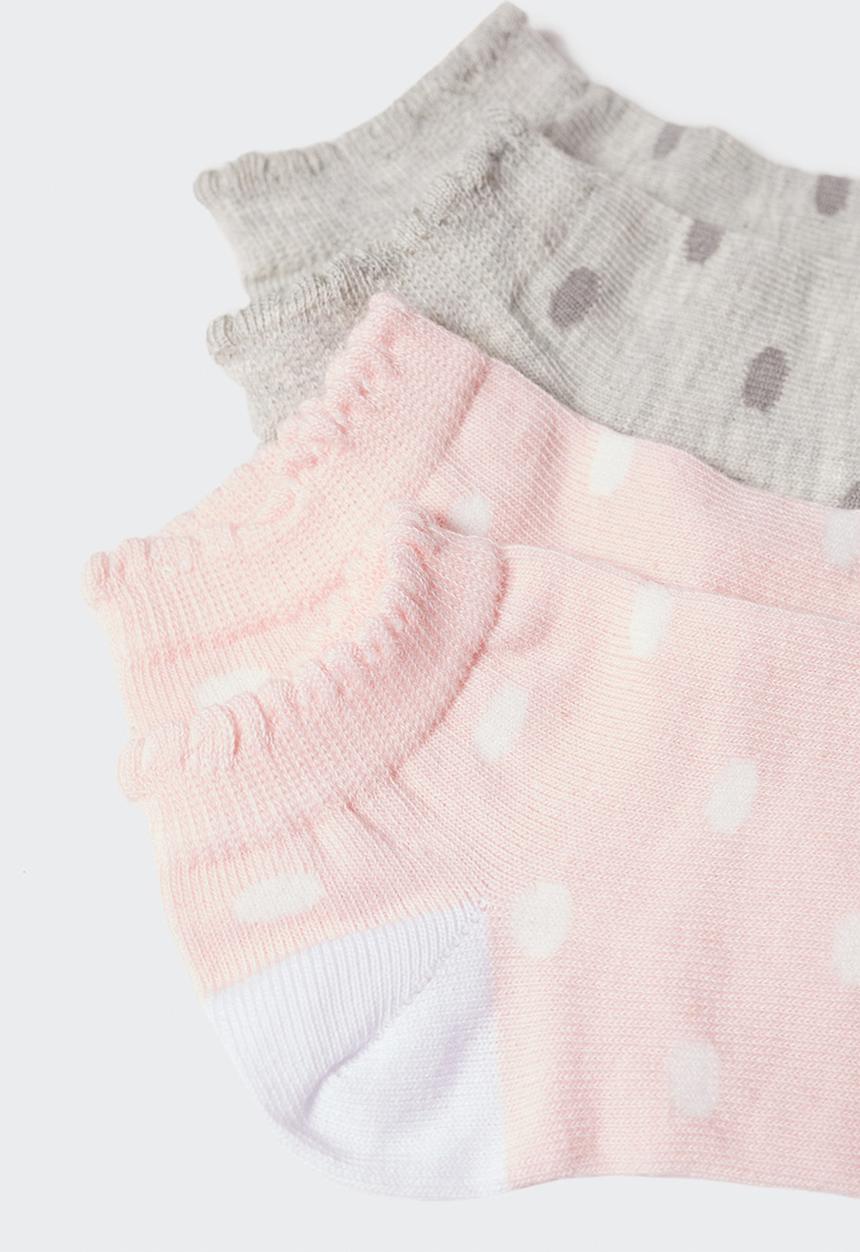 MANGO - Socks topos - pink/grey