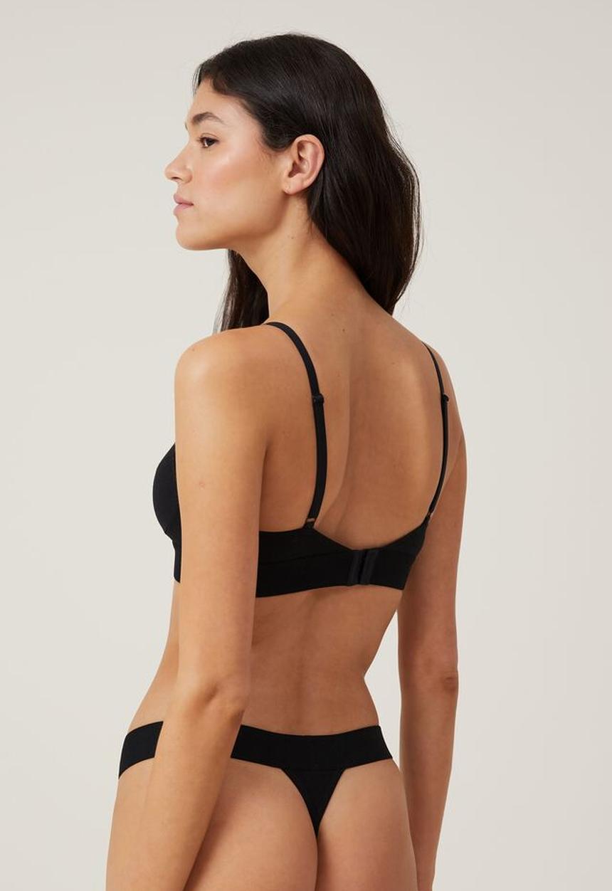 Cotton On - Organic cotton bralette - black