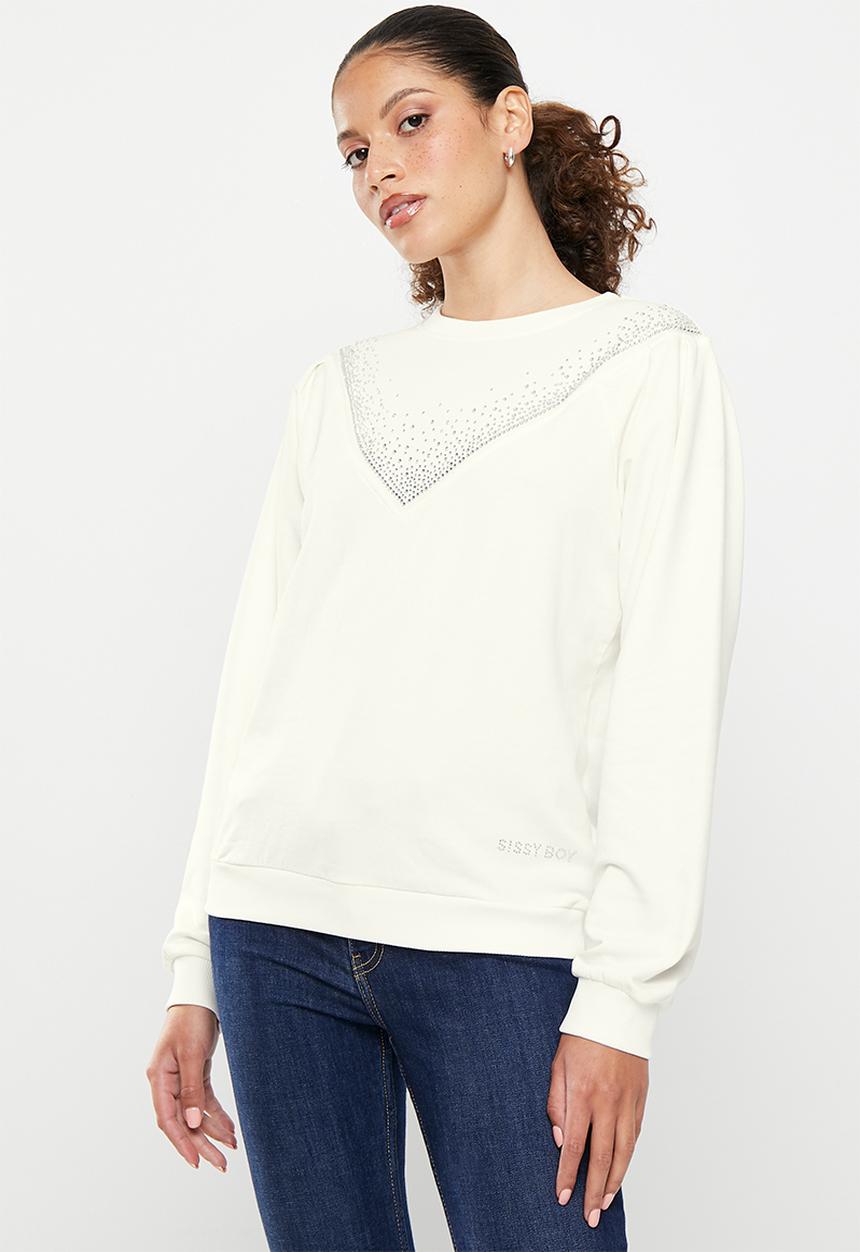 SISSY BOY - Faye: Sweat Top With Puff Sleeves - Off White