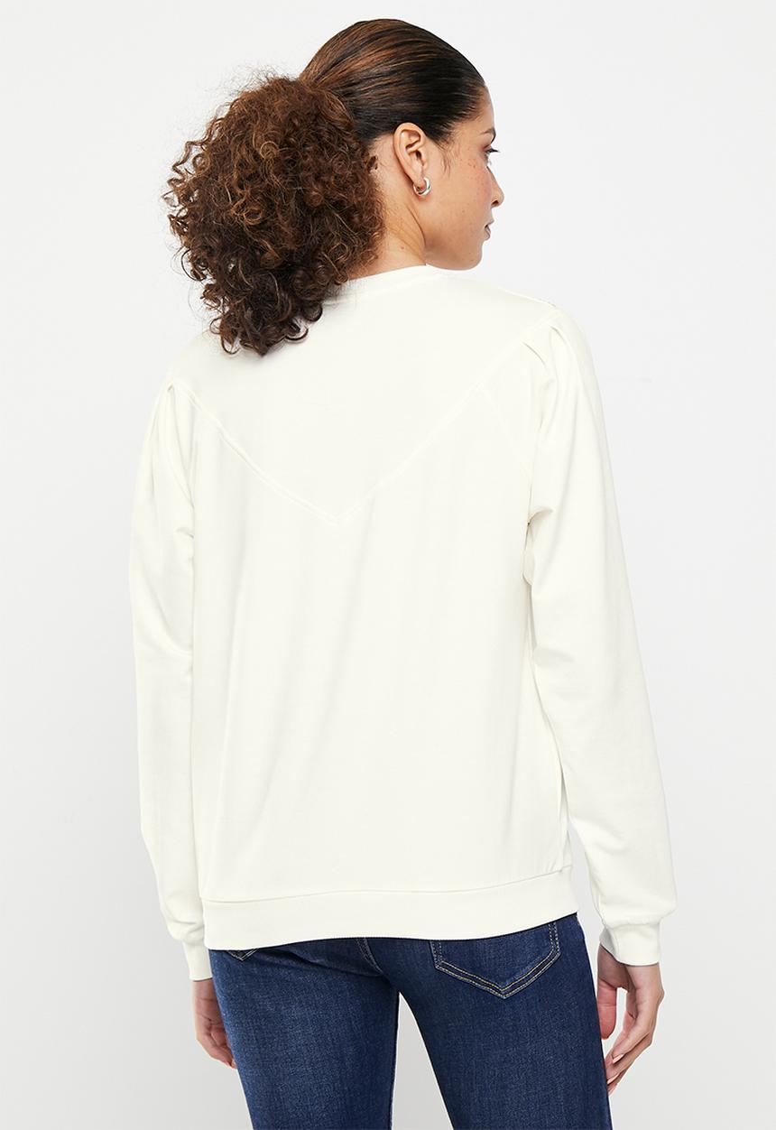 SISSY BOY - Faye: Sweat Top With Puff Sleeves - Off White