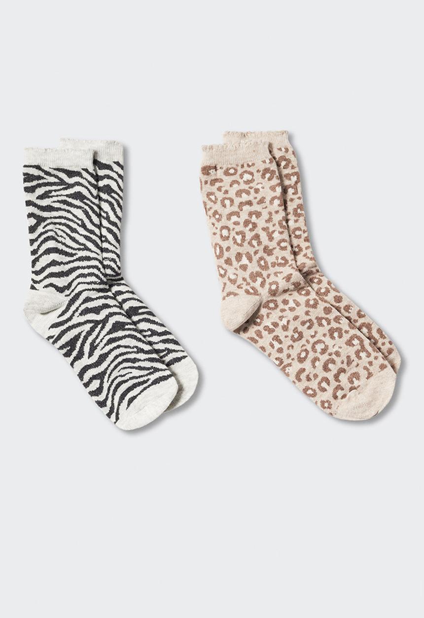 MANGO - Socks cebra - sand