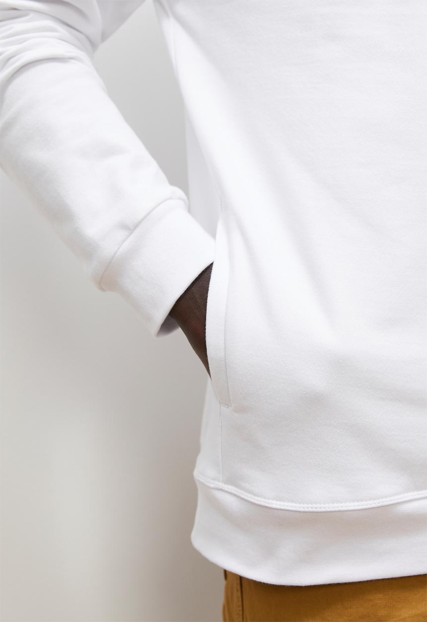 Lark & Crosse - Brent funnel neck sweat - white