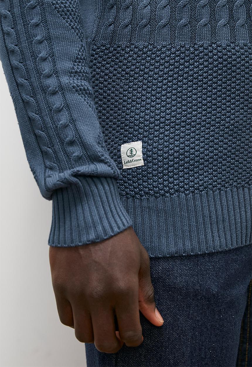 Superbalist - Regular fit long sleeve cable knit - navy