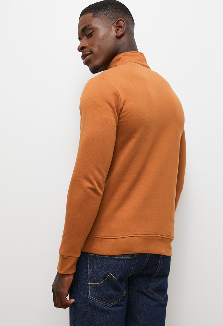 Lark & Crosse - Todd 1/4 zip thru pullover sweat top - amber