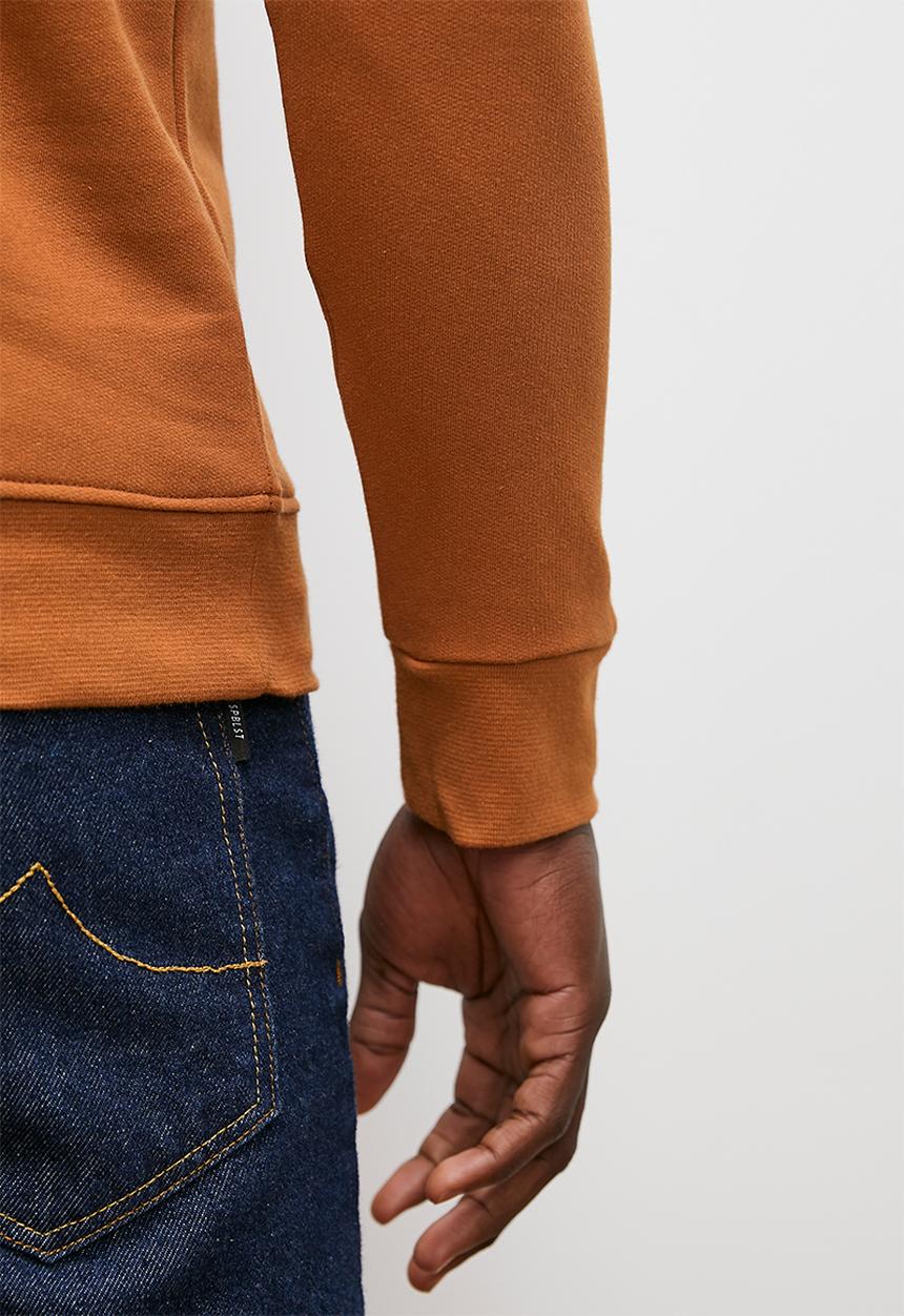 Lark & Crosse - Todd 1/4 zip thru pullover sweat top - amber