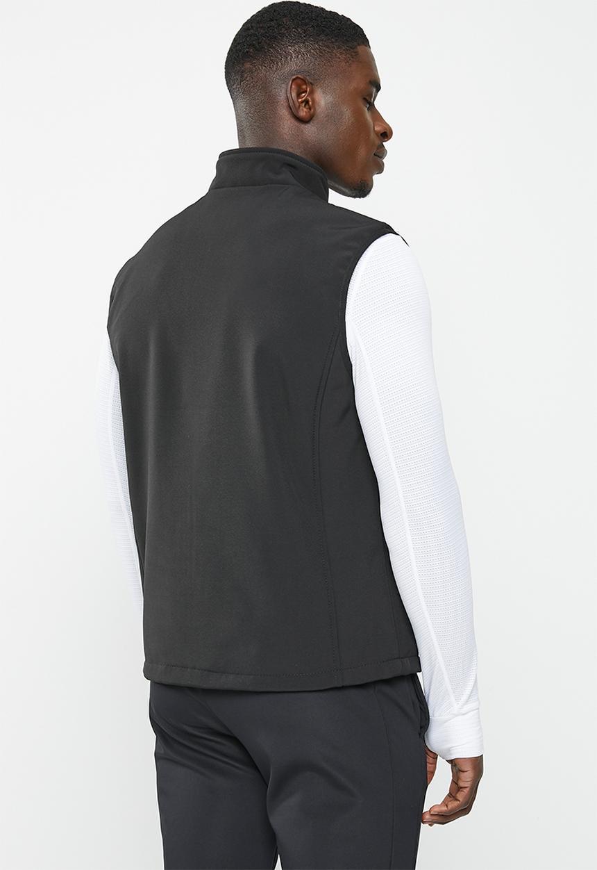 basicthread - Sleeveless reg fit bomber jacket - black