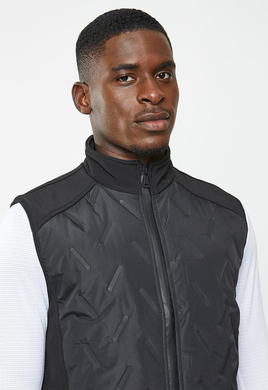 basicthread - Sleeveless reg fit bomber jacket - black