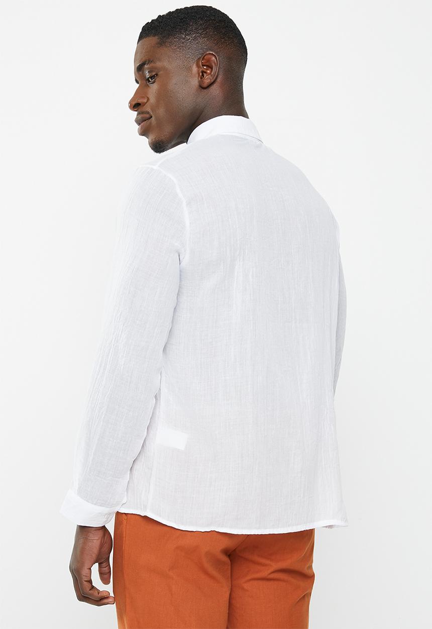 basicthread - Linen blend shirt - white