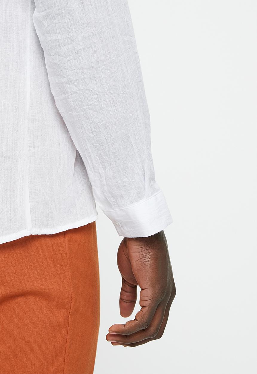 basicthread - Linen blend shirt - white