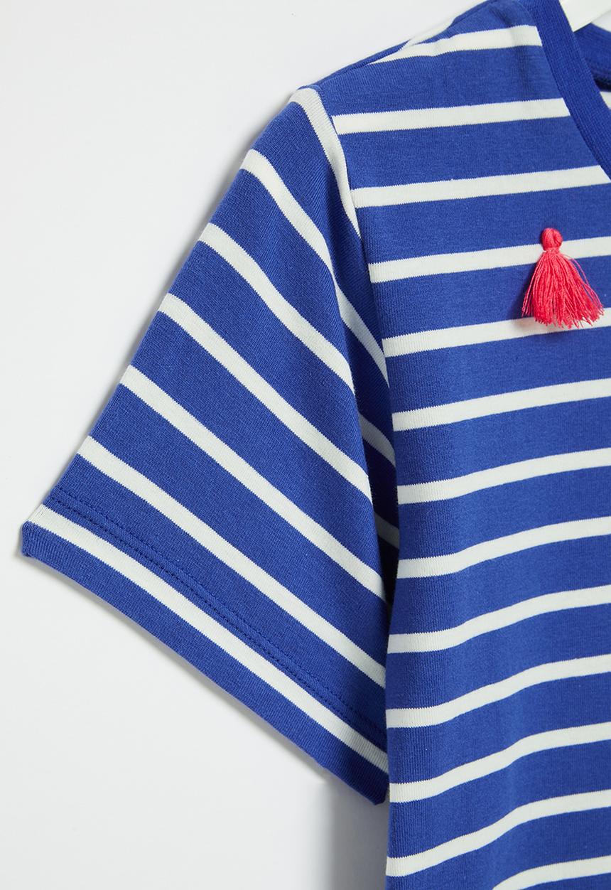 Pop Candy - Girls stripe dress - blue