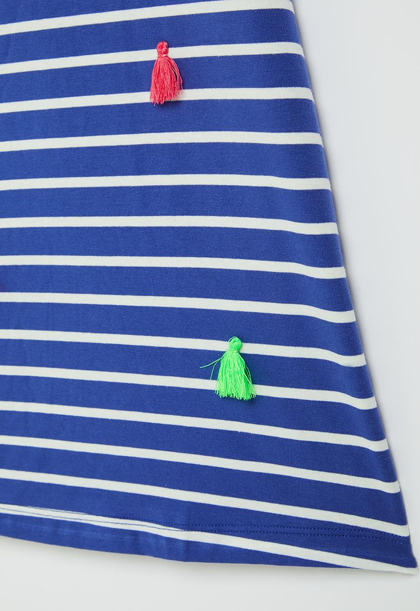 Pop Candy - Girls stripe dress - blue