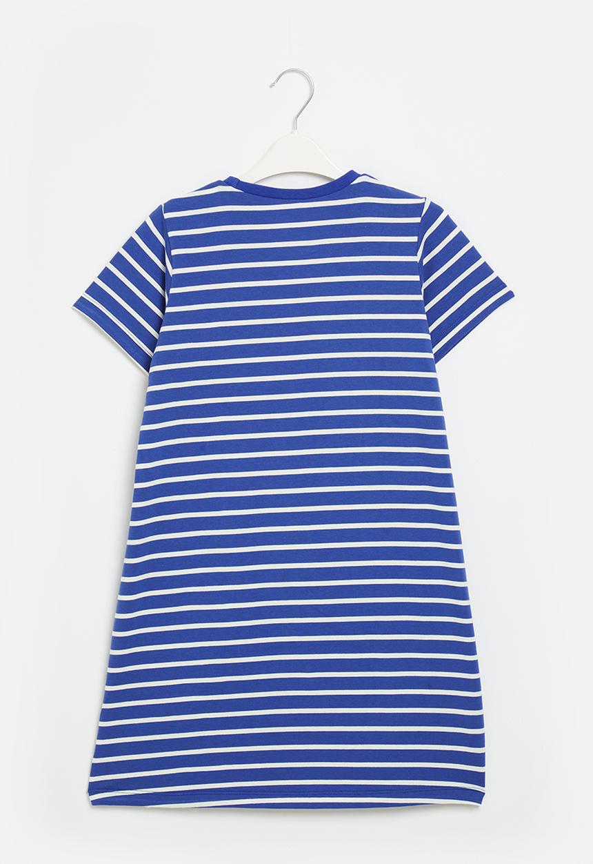 Pop Candy - Girls stripe dress - blue