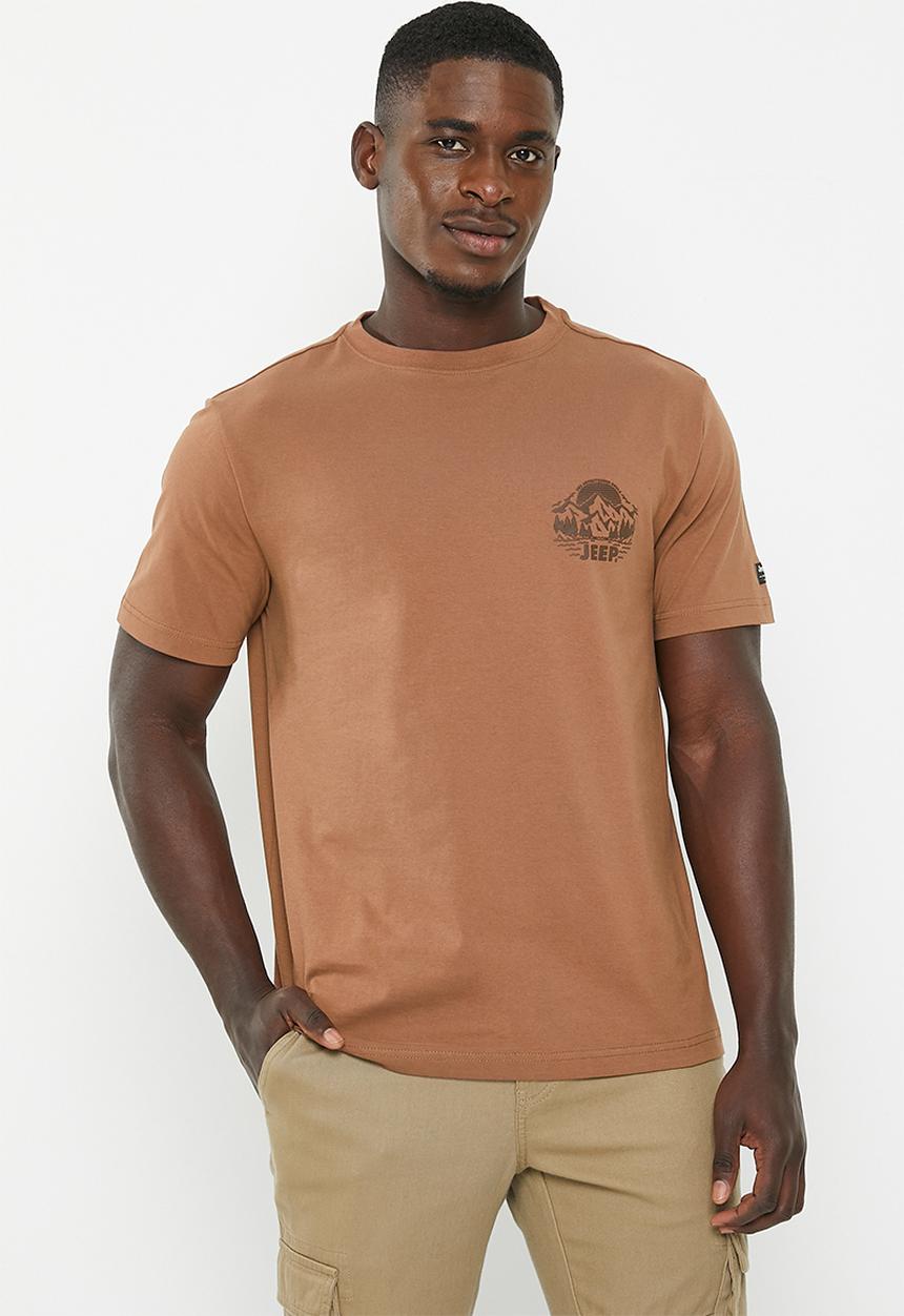 JEEP - Fashion high density print tee - brown