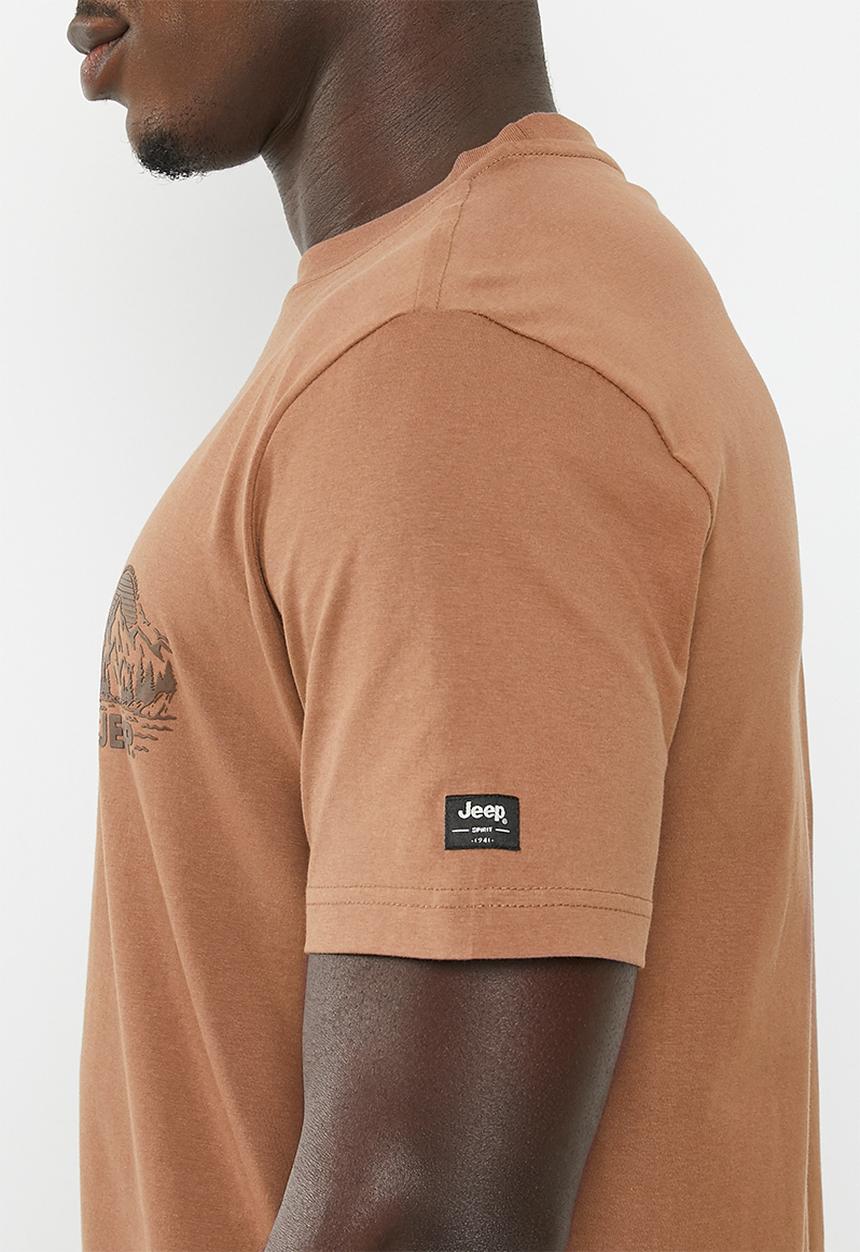 JEEP - Fashion high density print tee - brown