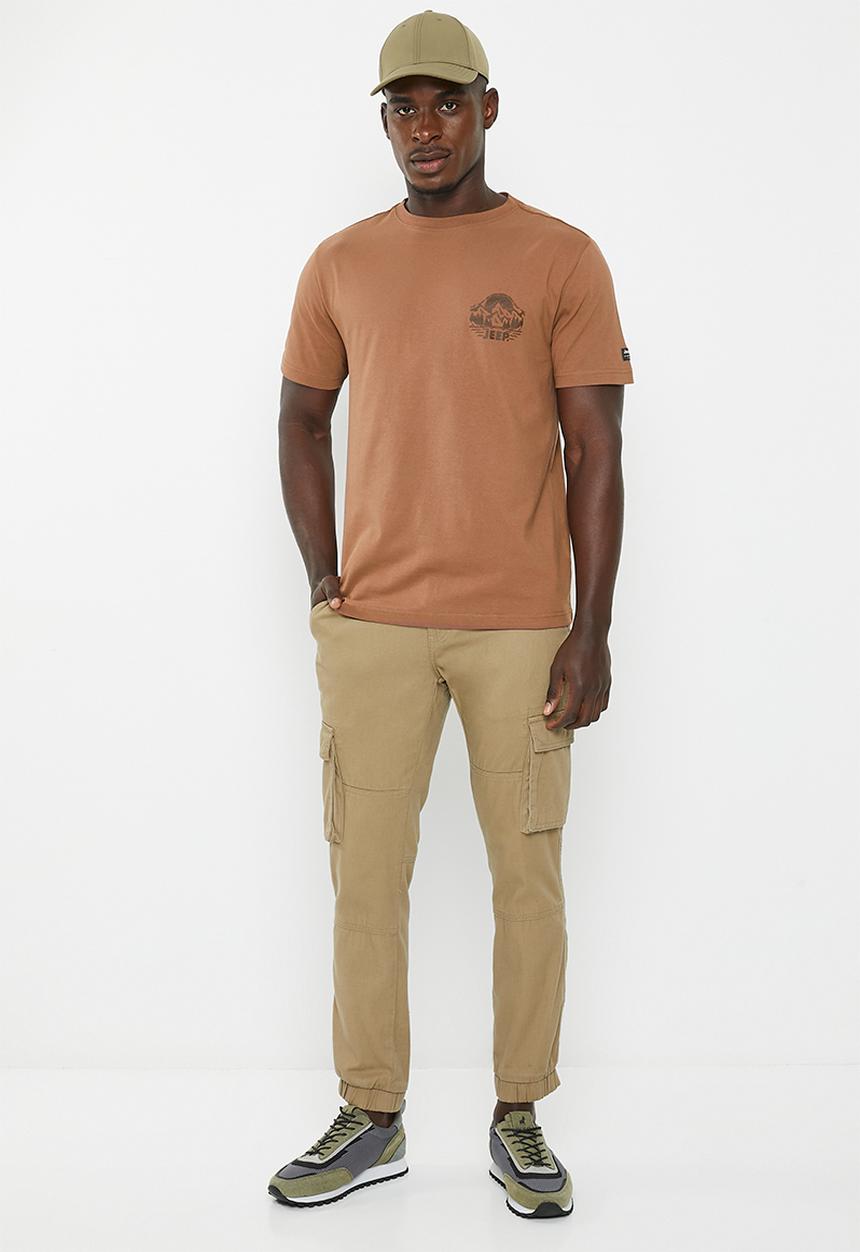 JEEP - Fashion high density print tee - brown