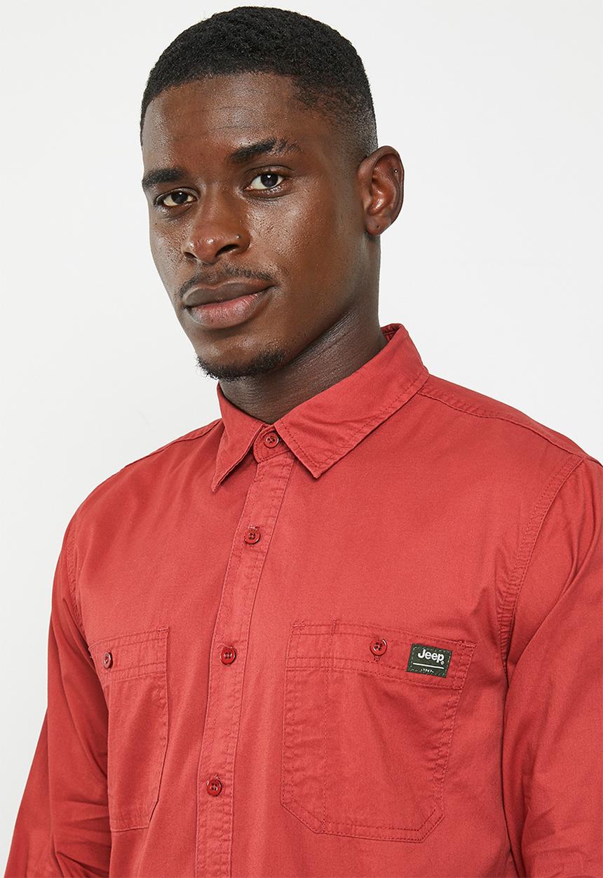 JEEP - Willys long sleeve workshirt - red