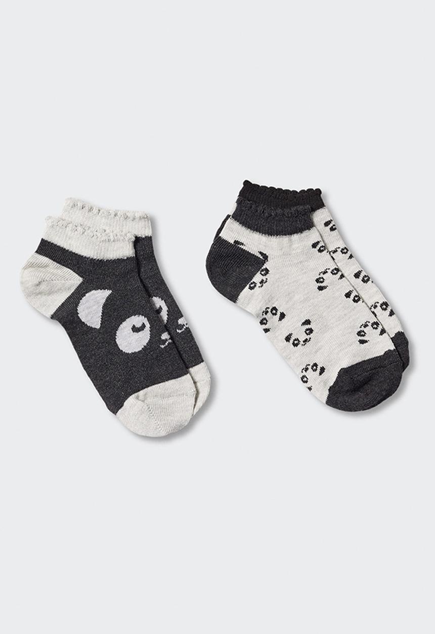 MANGO - Socks panda - black