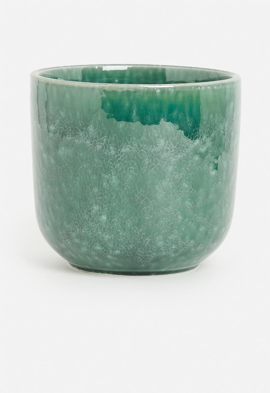H&S - Rooted porcelain flowerpot - blue