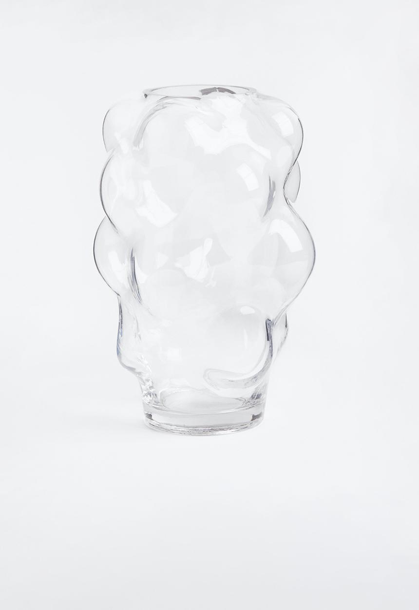 H&M - Bubbled glass vase - clear glass 