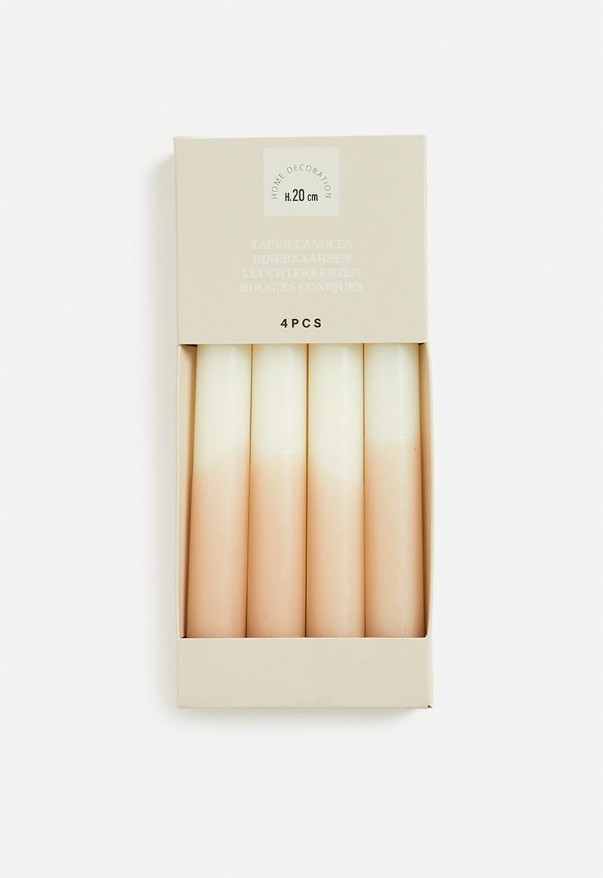 H&S - Ombre dinner candle set of 4 - pink