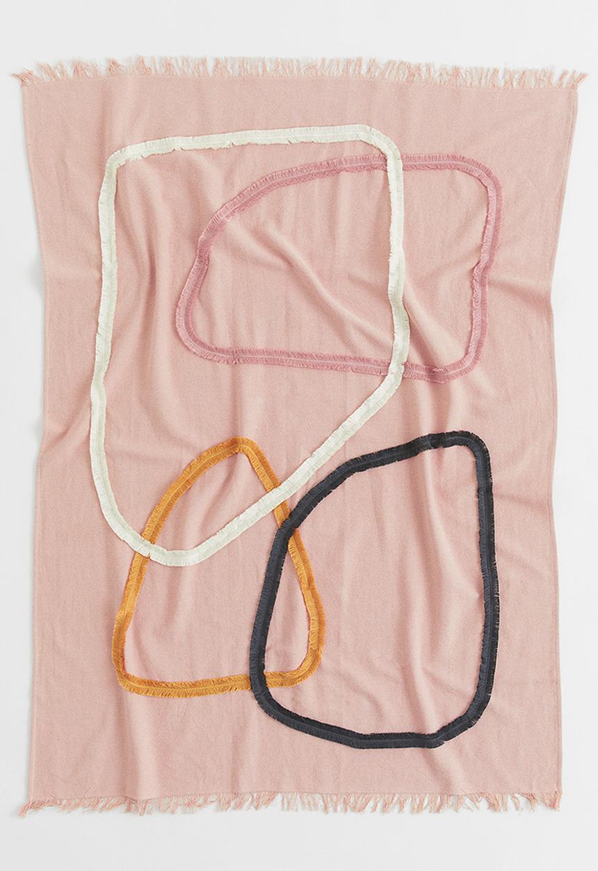 H&M - Motif-detail blanket - light pink