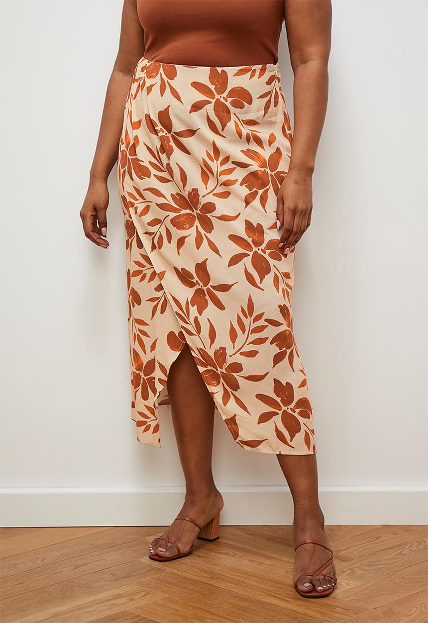 edit - Column midi skirt - painted floral
