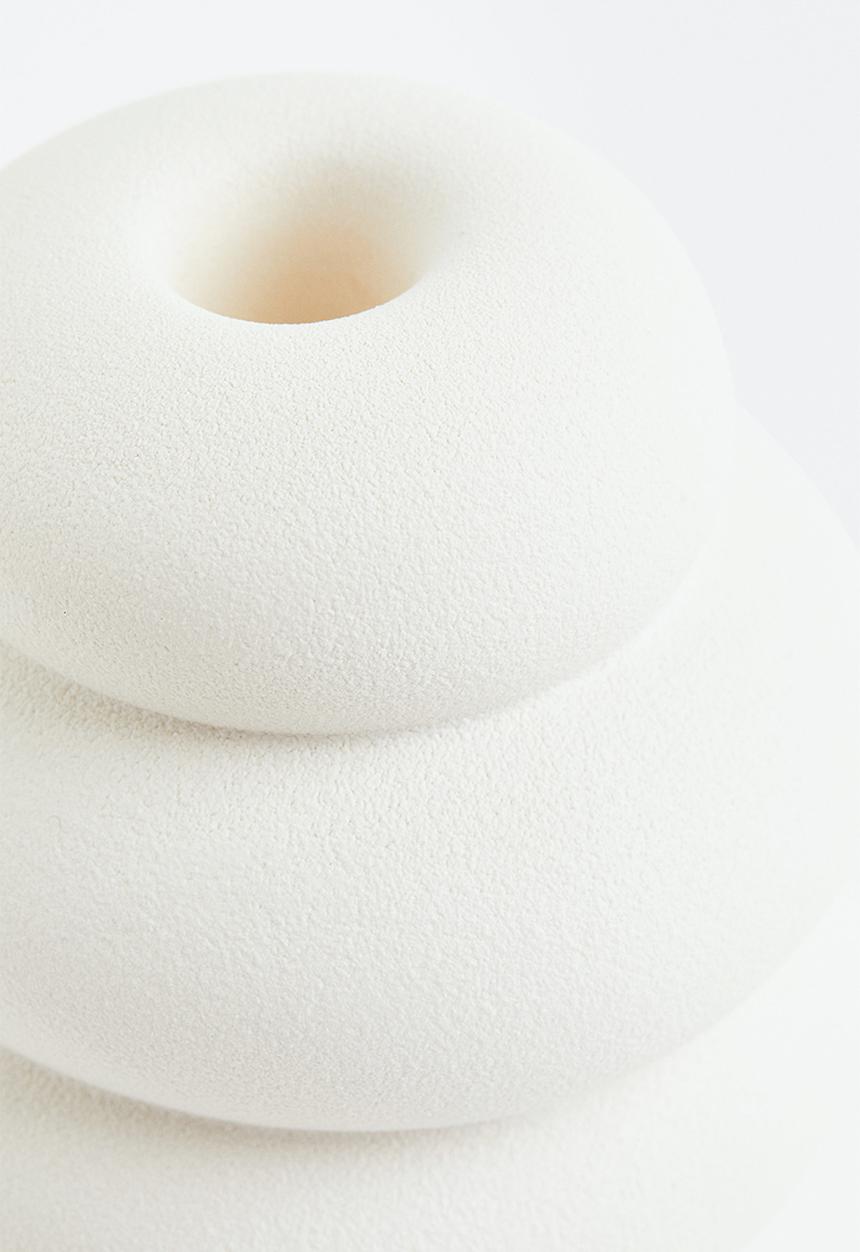 H&M - Stoneware candlestick - white