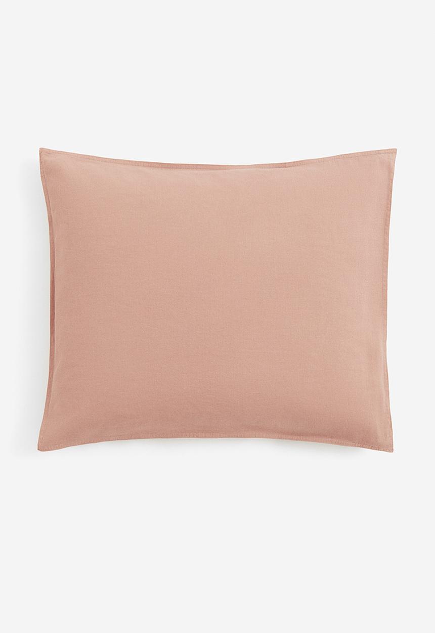 H&M - Washed linen-blend pillowcase - beige