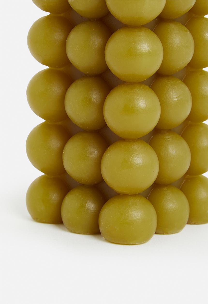 H&S - Dotty square candle - olive