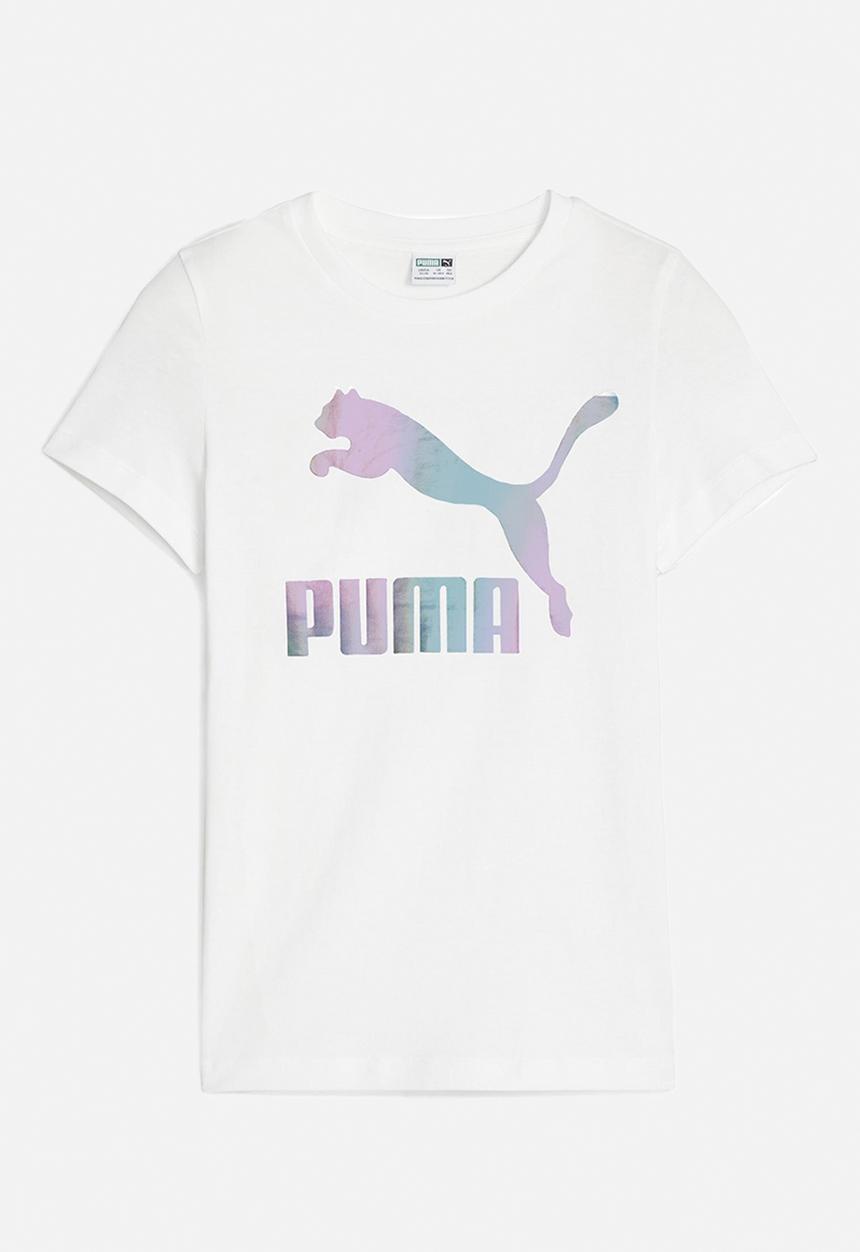 PUMA - Classics iridescent logo tee g - puma white