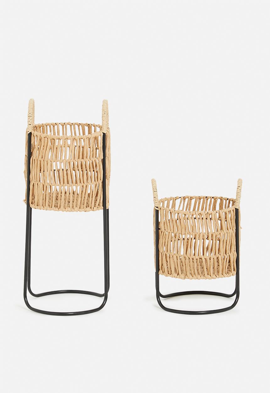 H&S - Rope planter set of 2 - natural