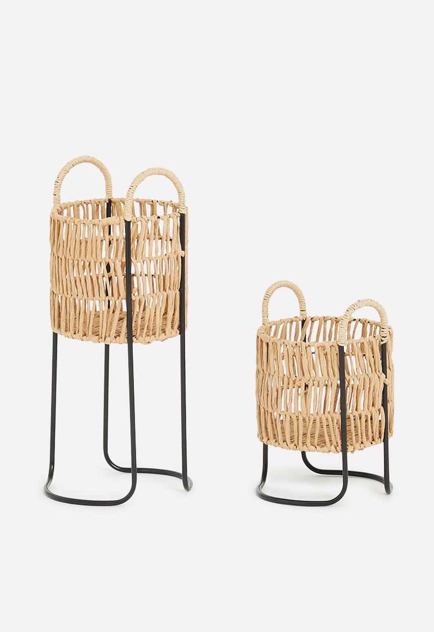 H&S - Rope planter set of 2 - natural