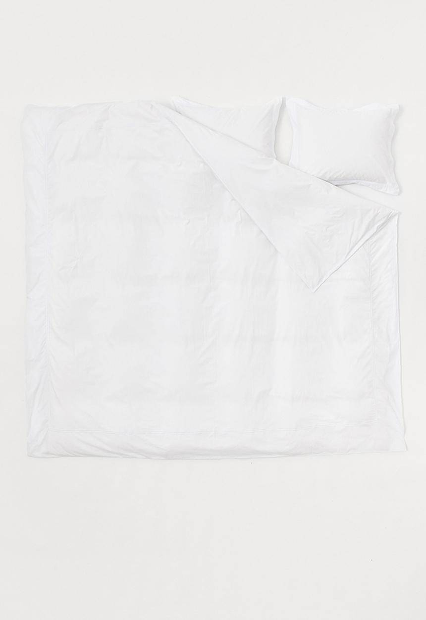 H&M - Cotton percale double/king duvet cover set - white