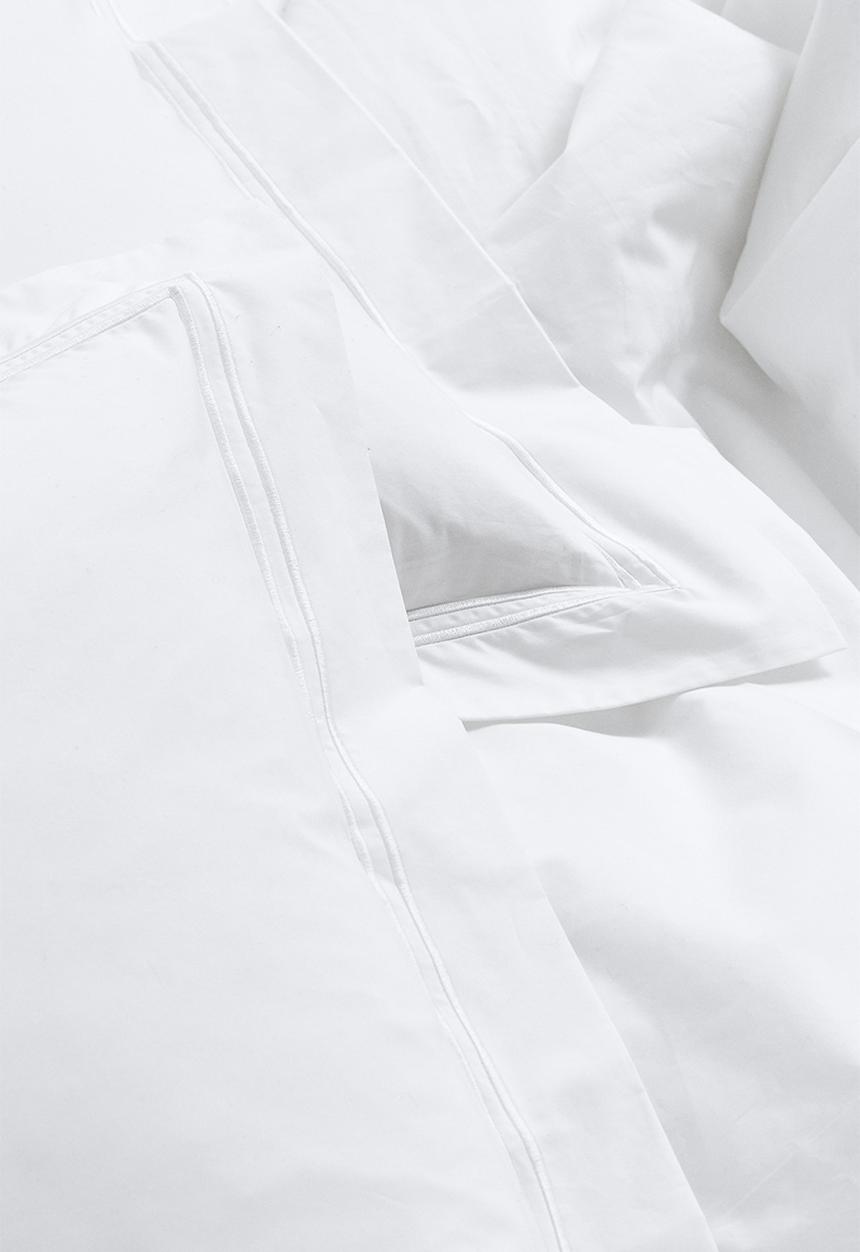 H&M - Cotton percale double/king duvet cover set - white
