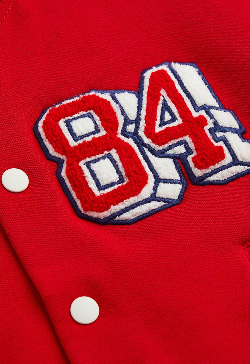 H&M - Appliquéd baseball jacket - red/los angeles